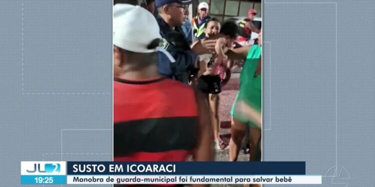 Bebê de um mês é salvo por guarda municipal após engasgo em Belém; VÍDEO