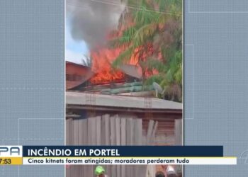 Cinco quitinetes são destruídas por incêndio em Portel, cidade no Pará sem guarnição dos Bombeiros