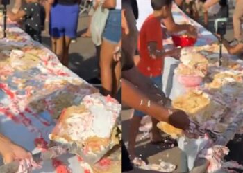 VÍDEO: homem usa pá para pegar bolo em tumulto no interior do Maranhão | Cultura