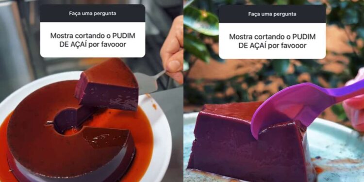 VÍDEO: pudim de açaí viraliza na web e receita desperta curiosidade: 'É muito roxo' | Brasil