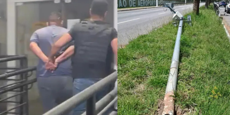 Homem é preso após depredar radar em Belém e transmitir ação ao vivo nas redes sociais; VÍDEO