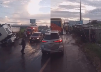 Motorista morre após colisão entre dois caminhões na BR-316, em Castanhal, no PA