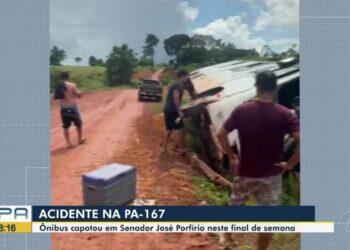 Ônibus tomba e deixa passageiros feridos em rodovia do Pará