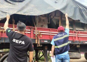 Sefa apreende aguardente, 54 toneladas de bolas de moinho e equipamento industrial | Pará