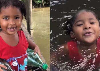 VÍDEO: menina paraense ensina a nadar no rio e encanta a web: 'Sou igual uma sereia!' | Pará