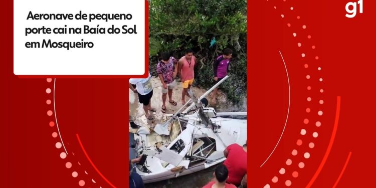 Aeronave de pequeno porte cai em praia de Mosqueiro, em Belém; VÍDEO