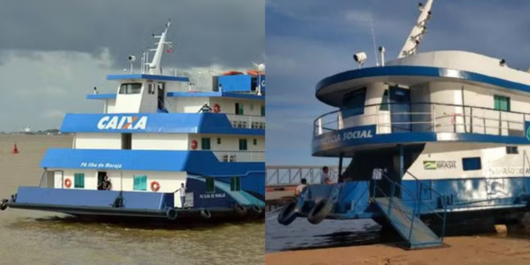 Agência-barco da Caixa e PREVEBarco do INSS fazem atendimentos no Marajó em julho; veja datas e locais