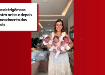 'Espera aí, tem mais um!': mãe de trigêmeos viraliza com antes e depois e relembra surpresa ao descobrir que seriam três bebês | Pará