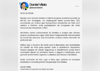 Governador lamenta acidente na BR-153 que envolveu estudantes que saíram do Pará para congresso em Goiânia: 'Vidas tragicamente interrompidas'