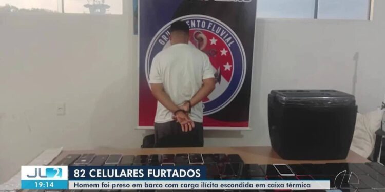 Homem é preso com 82 celulares furtados escondidos em cooler dentro de embarcação no Marajó | Pará