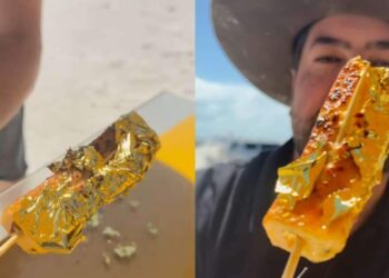VÍDEO: homem vende queijo banhado a ouro 18k na praia do Atalaia, em Salinópolis | Pará