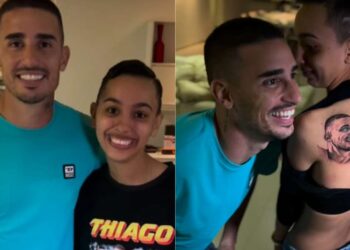 VÍDEO: torcedora tatua rosto de ex-jogador do Remo, Thiago Galhardo, nas costas e viraliza | Esportes