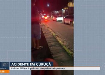 PM atropela seis pessoas em calçada em Curuçá, no nordeste do Pará