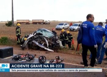 Seis pessoas morrem em colisão entre carro de passeio e carreta na BR-222, no Pará